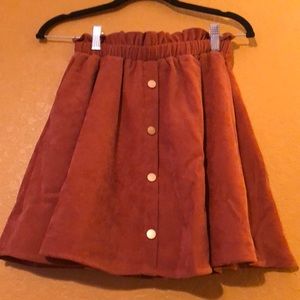 NWT SIZE XS skirt with POCKETS Allegra K faux buttons corduroy look and feel